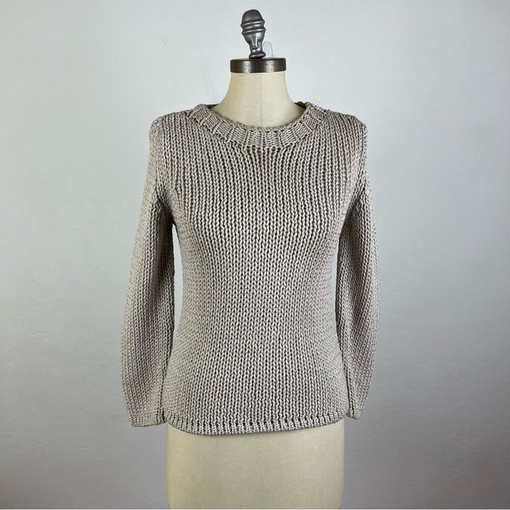 APC Grey Metallic Sparkly Loose Weave Sweater